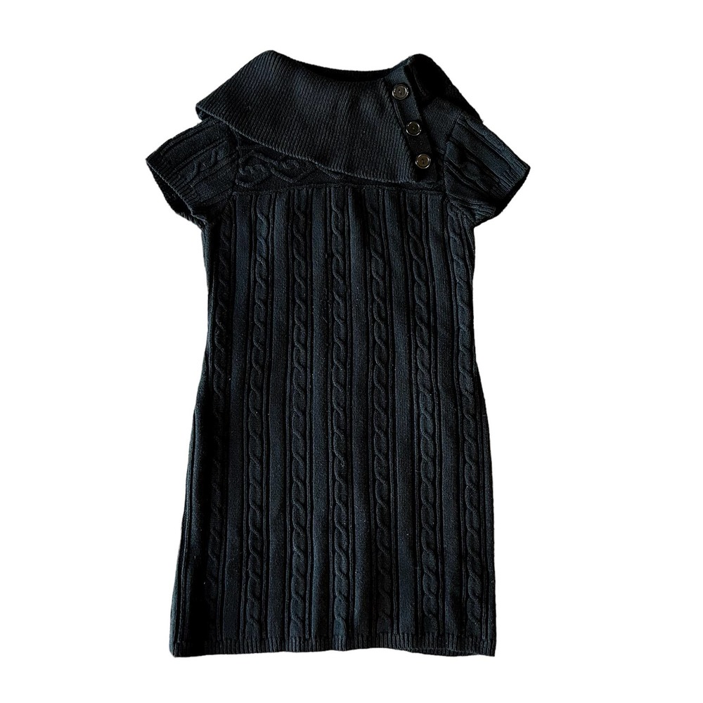 BCX Black Short Sleeve Sweater Dress Womens Size L